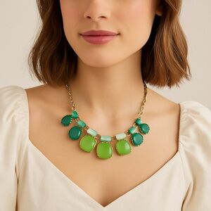 Kate Spade New York “Cause a Stir” Statement Necklace – Green Multi – NWT